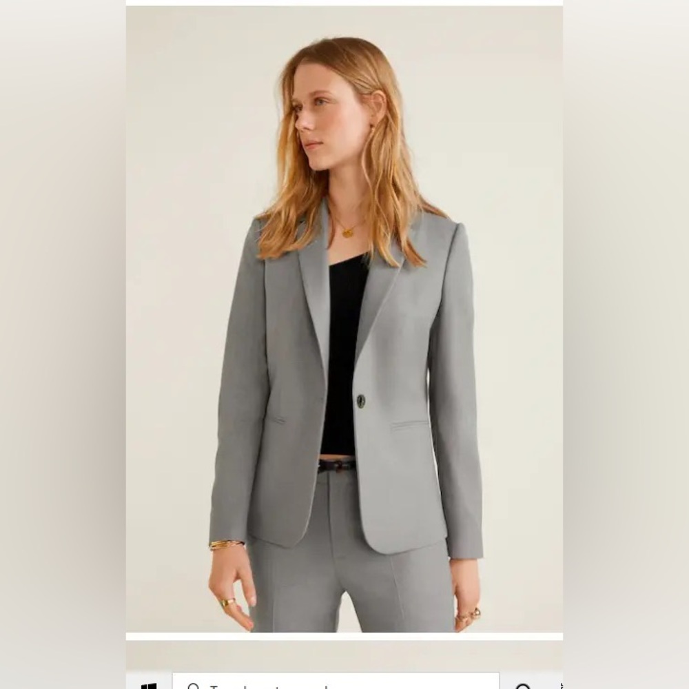 Mango Essential Structured Grey Blazer - image 1